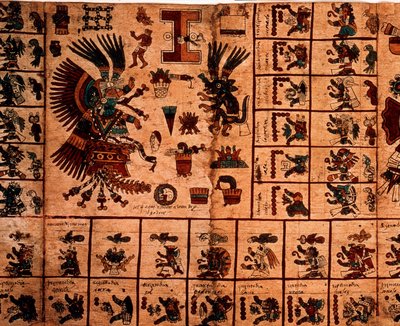 Representation of Aztec Deities and Calendar Boxes - from 