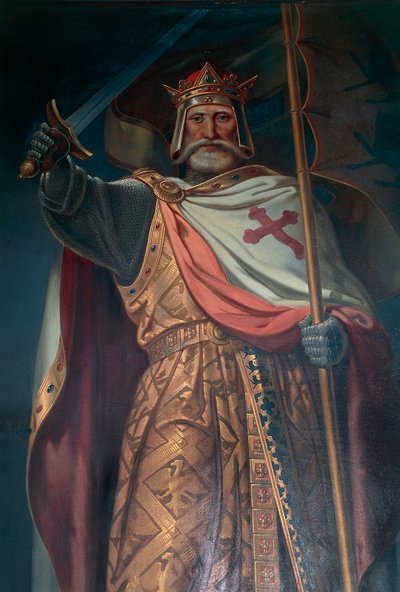 Rozmberk Castle, crusader (detail) by B. Strobl