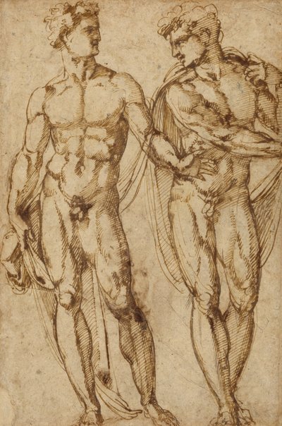 Study of Two Men; Study of the Head of a Bearded Man by Baccio Bandinelli