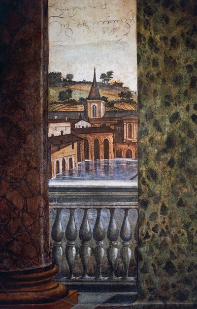 Buildings by water (detail) by Baldassarre Peruzzi