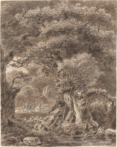 Musicians Traveling through a Forest by Balthasar Anton Dunker
