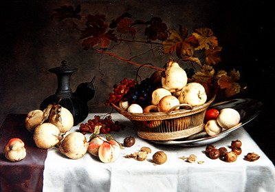 A Still Life of Quinces in a Basket, Other Fruit and Objects by Balthasar van der Ast