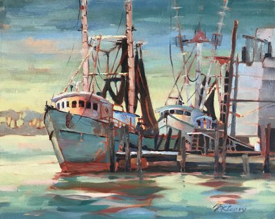 Biloxi Fishing Fleet Gulfport Mississippi by Barbara Cleary