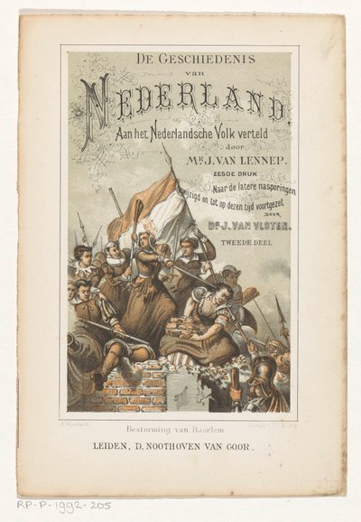 Storming of Haarlem (Title Page for: J. van Lennep and J. van Vloten, The History of the Netherlands, Told to the Dutch People, 1880) by Barend Wijnveld
