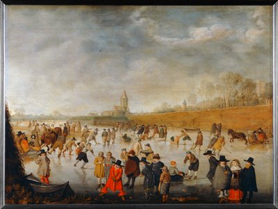 Ice Skating Scene at Kampen by Barent Avercamp
