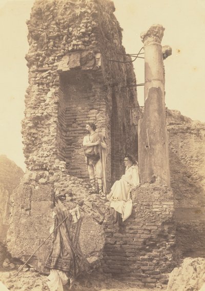Two Men in Costume Near Ruins by Baron Wilhelm von Gloeden