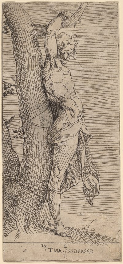 St. Sebastian, Bound to a Tree by Bartholomaeus Spranger