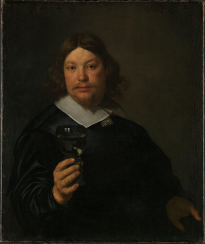 Man Holding a Glass of Wine by Bartholomeus van der Helst