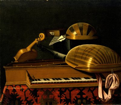 Still Life with Musical Instruments and Books, Mid 17th century by Bartolomeo Bettera