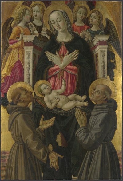The Virgin and Child with Saints, Angels and a Donor from Altarpiece: The Virgin and Child with Saints by Bartolomeo Caporali