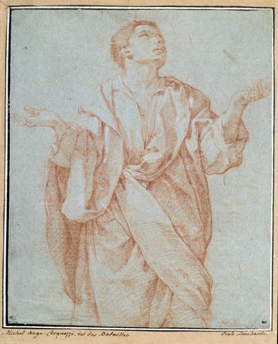 Man Draped, Arms Open, Eyes Raised to Heaven by Bartolomeo Cesi