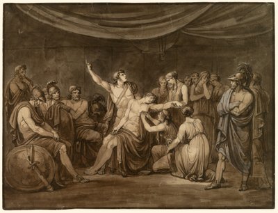 Achilles Swears an Oath to Avenge the Dead Patroclus, Killed by Hector by Bartolomeo Pinelli