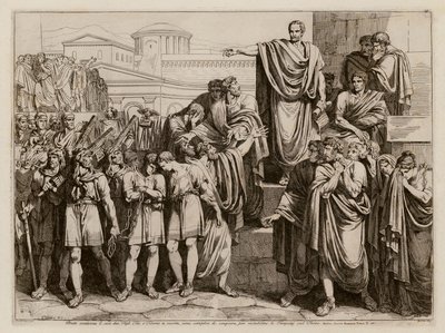 Brutus condemning his sons to death by Bartolomeo Pinelli