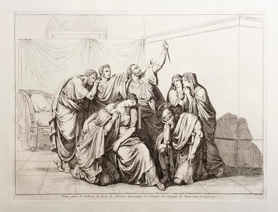 Brutus swears to avenge the death of Lucretia and condemns the Tarquini family from Rome by Bartolomeo Pinelli