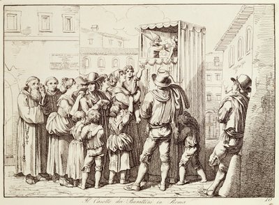 Puppet booth in Rome by Bartolomeo Pinelli