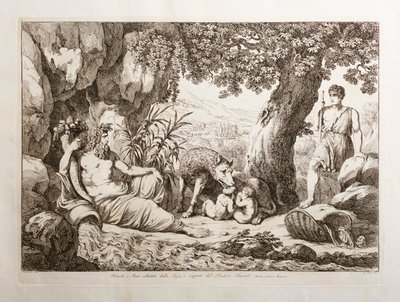 Romulus and Remus Suckling the Wolf by Bartolomeo Pinelli