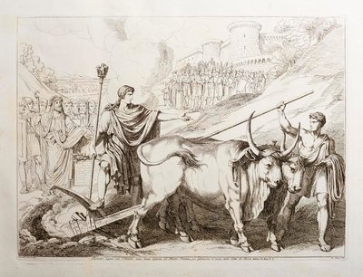 Romulus Marks Out a Line Around the Palatine Hill by Bartolomeo Pinelli