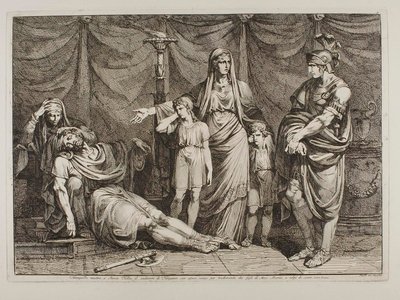 Tanaquilla Shows the Dead Body of Tarquinio for Servius Tullius by Bartolomeo Pinelli