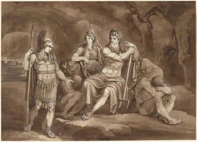 Telemachus Requests Permission from Pluto to Seek His Father in the Underworld by Bartolomeo Pinelli