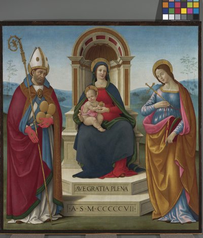 Madonna and Child with St. Justus of Volterra and St. Margaret of Antioch by Bastiano Mainardi