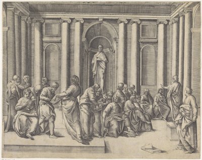Christ Among the Scribes in the Temple by Battista Franco