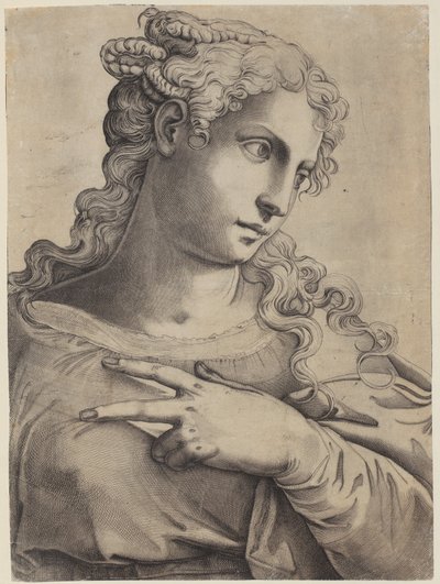 Young Woman Looking to the Right by Battista Franco