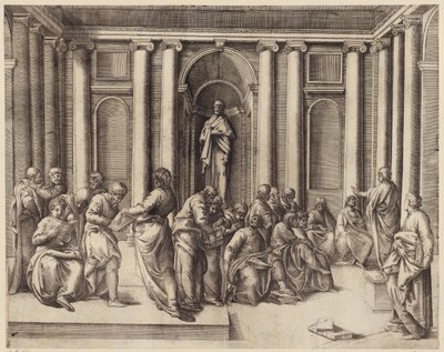Twelve-Year-Old Jesus Discussing with the Temple Scholars by Battista Franco