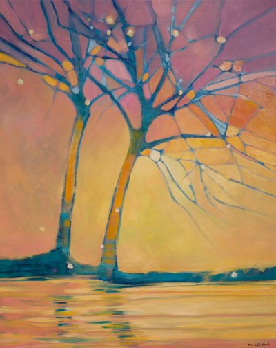 Vibrant Twilight Trees by Beata Brząkalik-Gburek