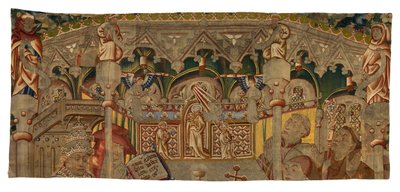 Tapestry fragment depicting A Miracle of the Holy Sacrament by Belgian School