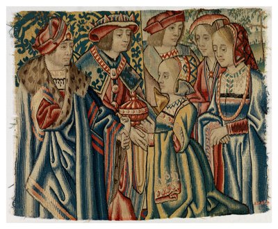 Tapestry Fragment Depicting Marriage of Louis XII with Jeanne, Daughter of Louis XI, from Brussels by Belgian School