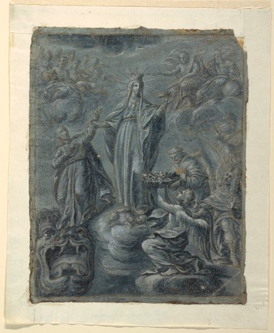 Recto: Coronation of the Virgin, ca. 1630 by Belisario Corenzio