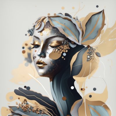Blue Gold Goddess by Bella Eve