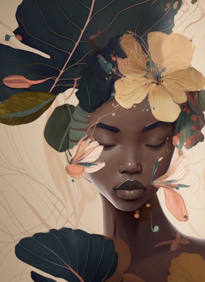Serene Floral Portrait by Bella Eve