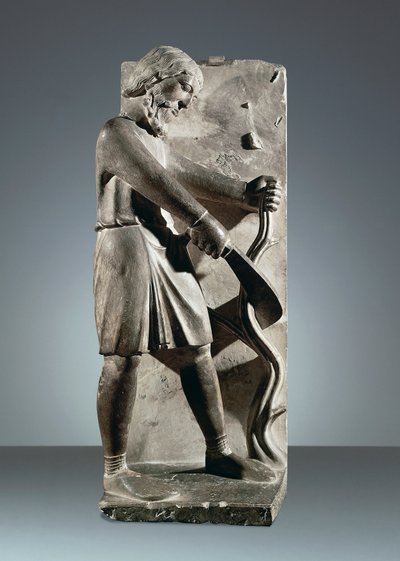 December, statue from Cycle of Months, Baptistery of Parma by Benedetto Antelami