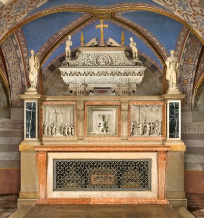 Crypt, High Altar with the Ark of Saints Marcellino and Peter Exorcist, Performed by Benedetto Briosco 1506-08, Recomposed by Matteo Galletti 1609 by Benedetto Briosco