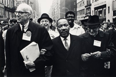 Dr. Benjamin Spock, Dr. King, and Monsignor Rice of Pittsburgh March in the Solidarity Day Parade by Benedict J. Fernandez