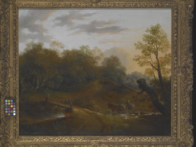 Pony Cart Crossing a Woodland Brook by Benjamin Barker