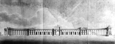 Perspective of Offices seen from the Great Court by Benjamin Dean Wyatt