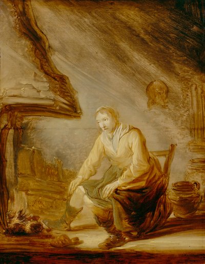 Woman before a Fire by Benjamin Gerritsz Cuyp