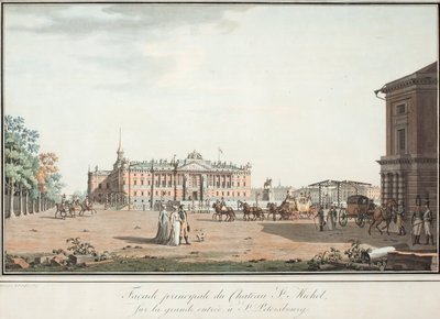 View of the Michael Palace and the Connetable Square in St. Petersburg, 1800 by Benjamin Paterssen