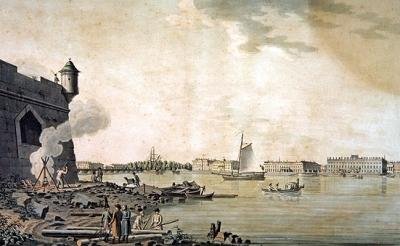 View of the Marble Palace, taken from the side of the Peter and Paul Fortress, Saint Petersburg by Benjamin Patersson