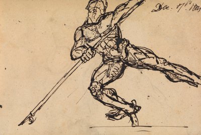 Figure Study of a Nude Male with a Spear by Benjamin Robert Haydon