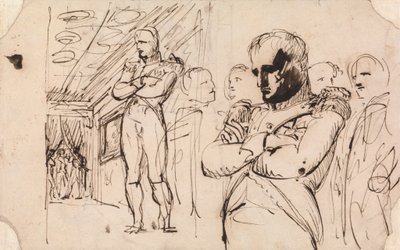 Studies of Napoleon, arms folded, with other figures by Benjamin Robert Haydon