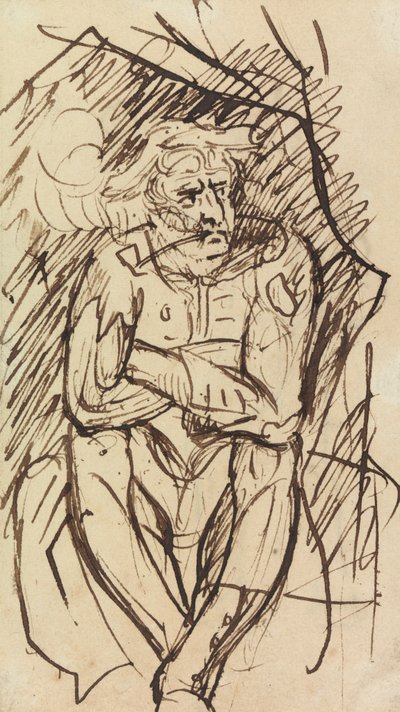 Study of a Seated Man, Smoking a Pipe by Benjamin Robert Haydon