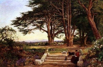 Reading on the Terrace Steps by Benjamin Williams Leader