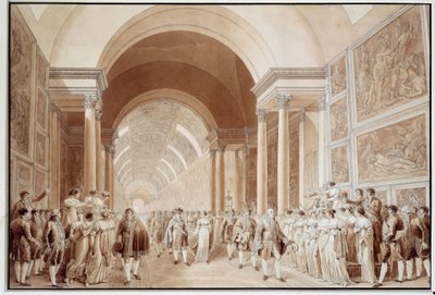 View of the bridal cortege of Napoleon I with Archduchess Marie Louise of Habsburg-Lorraine, 2/04/1810 in the Grande Galerie du Louvre by Benjamin Zix