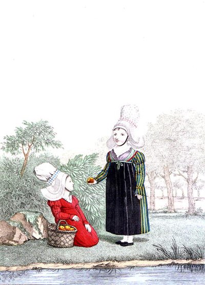 Children from the Rouen district of Normandy, early 19th century by Benoit (after) Pecheux