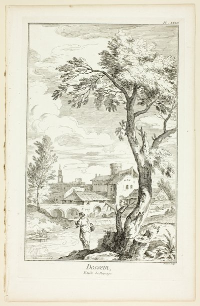 Design: Landscape Study, from Encyclopédie by Benoit Louis Prevost
