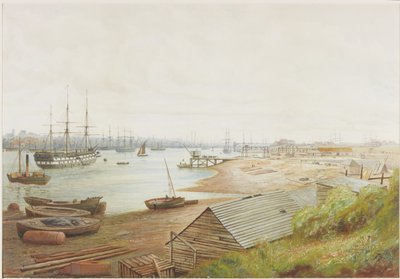 A Busy River Scene with Numerous Vessels by Bernard Benedict Hemy