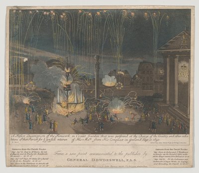 Fireworks in Covent Garden, 1809 by Bernard II Lens